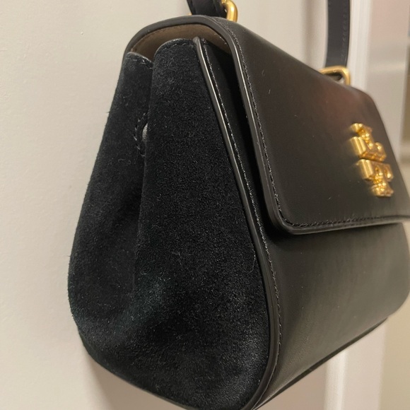 TORY BURCH JULIETTE Leather Suede Small Crossbody Black - Picture 3 of 7